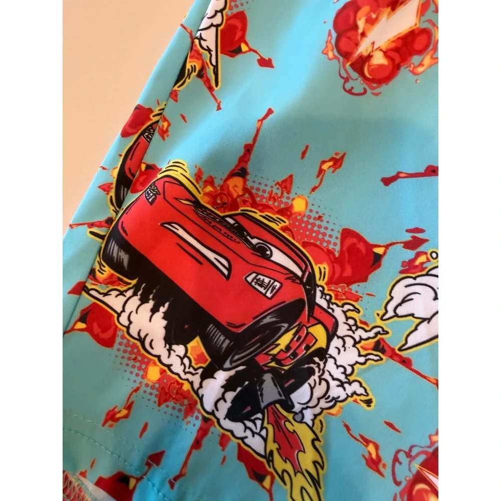 Disney Pixar Cars Lightning McQueen Boys Swim Trunks Blue Size 7 NWT 50+ UPF